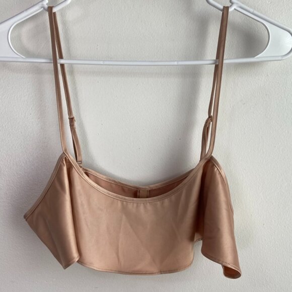 NWOT SKIMS Pink Sand Shine Satin Crop Camisole - Picture 6 of 9